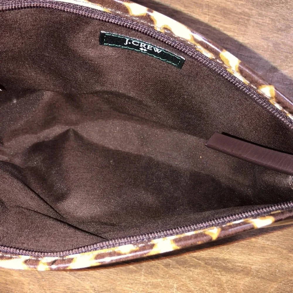 J Crew Factory silk leopard print small travel bag